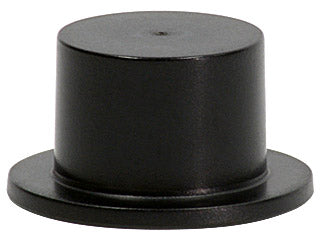 A sleek, black cylindrical cap with a round base, similar to a bottle lid, mirrors the design of Motorcycle Helmets for Minifigures. Various Colours and Styles. Set against a white background.