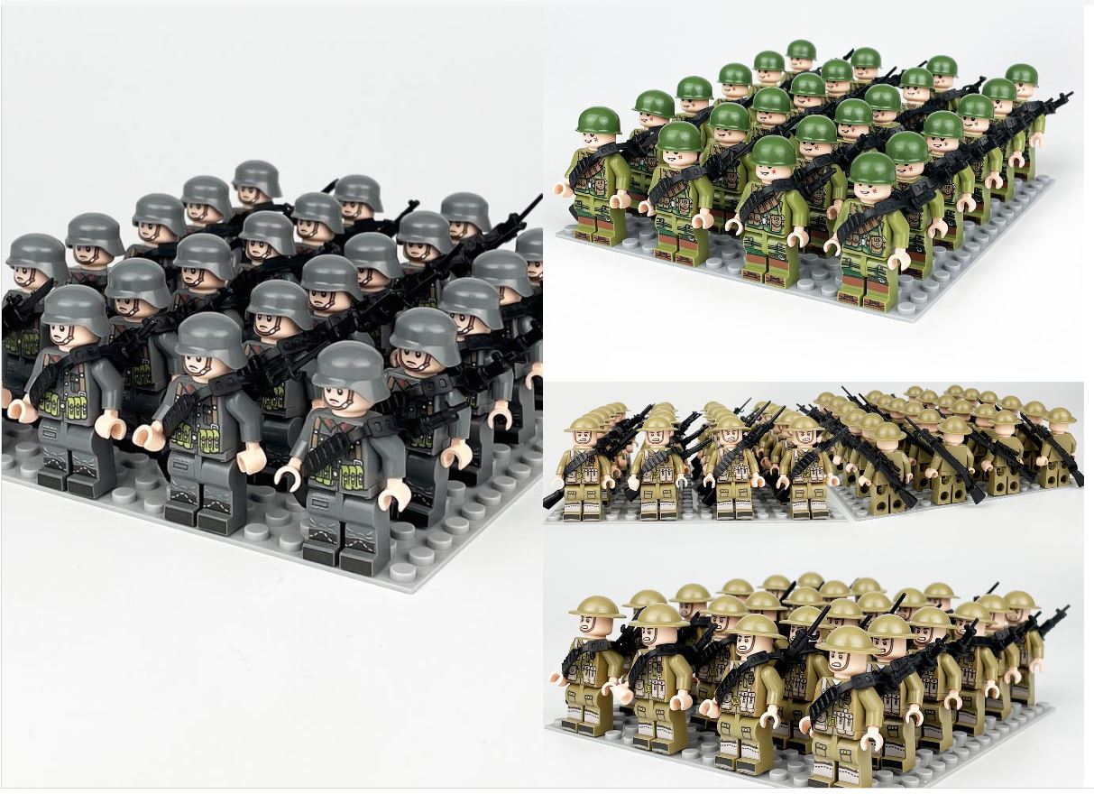 Custom Lego Soldiers Minifigure WW2 Building Blocks Military Army