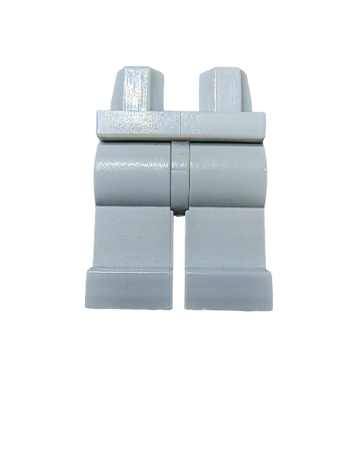 The LEGO 4227657 Minifigure Legs in Light Grey (UB1167) feature a smooth texture and front view isolation on a white background, ideal for customizations.