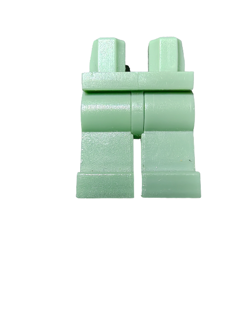 LEGO 4206504 Minifigure Legs in olive green are displayed on a plain white background, ideal for custom Minifigures seeking a touch of color.