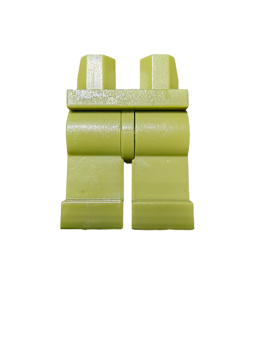 LEGO 6043605 Minifigure Legs in Jungle Green, model UB1160, stand upright on a pristine white background, poised for adventures with jungle explorers.