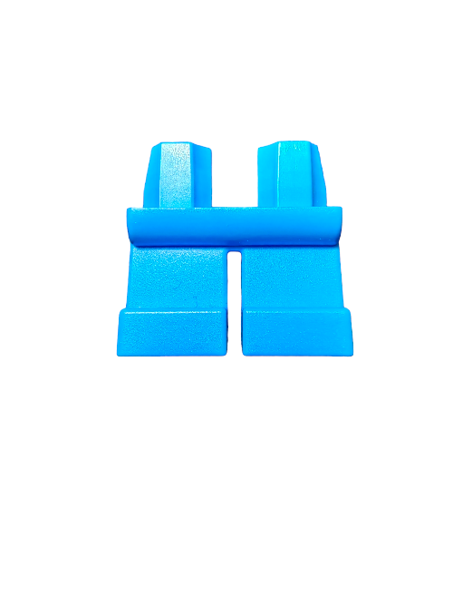 The LEGO 6031019 Minifigure Legs, Short Light Blue - UB1057 are plastic building block pants that enhance imaginative play with their miniature design, shown on a pristine white background.
