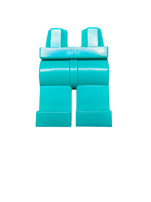 The LEGO 6397830 Minifigure Legs in dark turquoise, model UB1473, are plastic pants displayed against a plain white background, making them ideal for any toy collection.