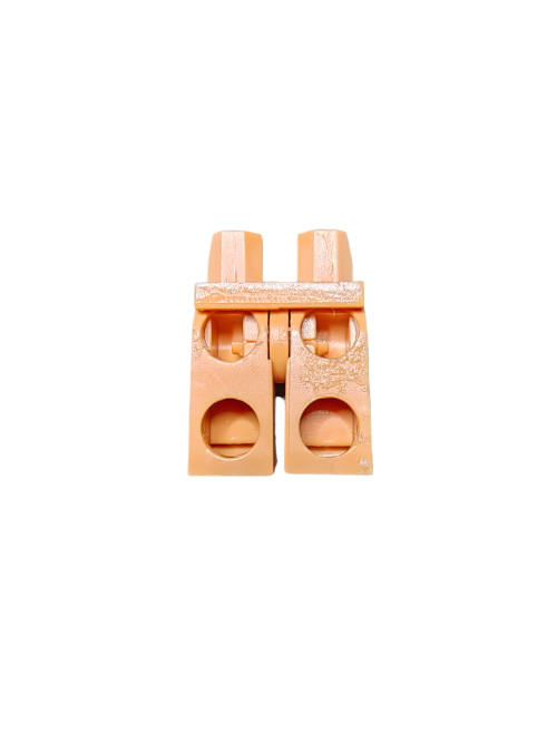 Close-up of LEGO 6353940 Minifigure Legs, Light Brown - UB1479, isolated on a white background.