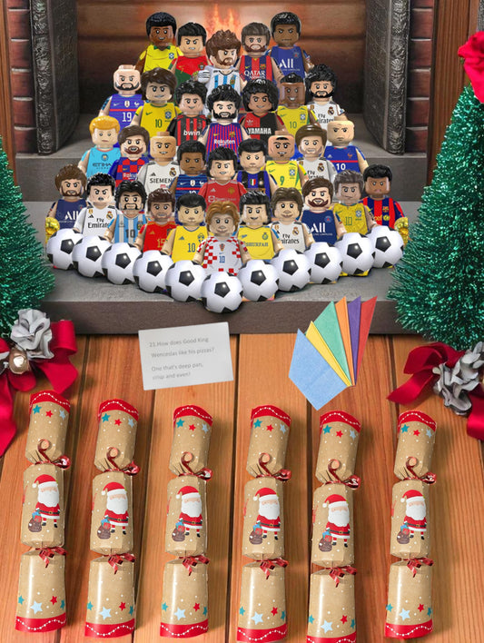 6 Deluxe Christmas Crackers with Random Football Minifigures with SNAPS!