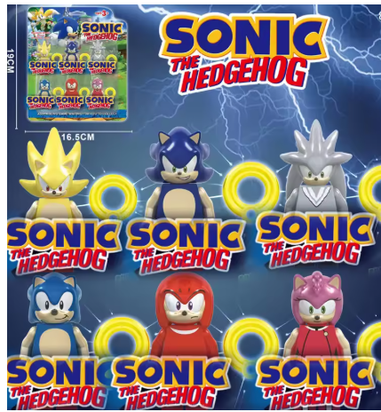 Sonic the Hedgehog Minifigure Gift set - 6 Characters Collectables