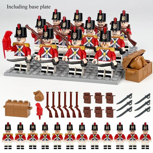 European Napoleonic Wars Soldiers Small Infantry Figure Action Figure Children's Building Blocks UK - 12 Soldiers and accessories in each set.
