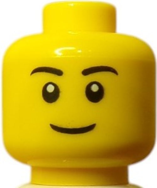 The LEGO 4651441 Minifigure Head, UB1005, showcases an angry expression with black eyebrows, perfect for dramatic scenes.