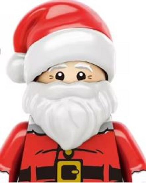 The 5 Deluxe Christmas Crackers include a Lego Santa Claus minifigure, perfect for Christmas collections. It features a red hat, white beard, and red suit with a black belt. This cheerful figure is ideal for adding sparkle to festive premium crackers or cracker gifts.