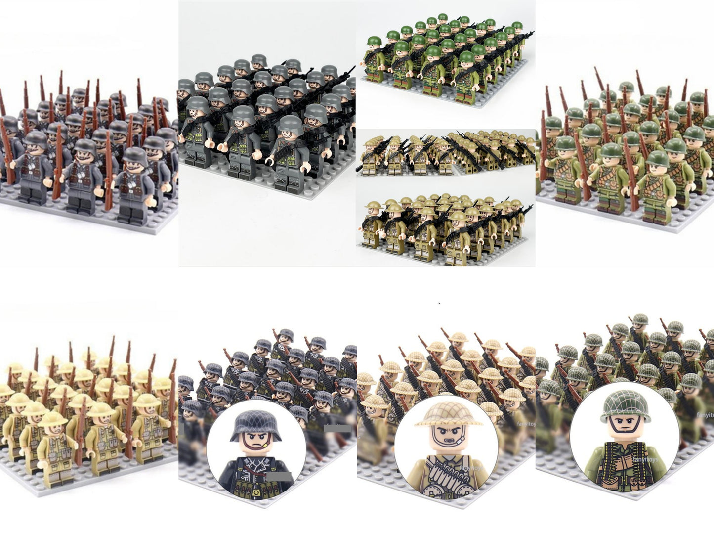 Custom Lego Soldiers Minifigure WW2 Building Blocks Military Army