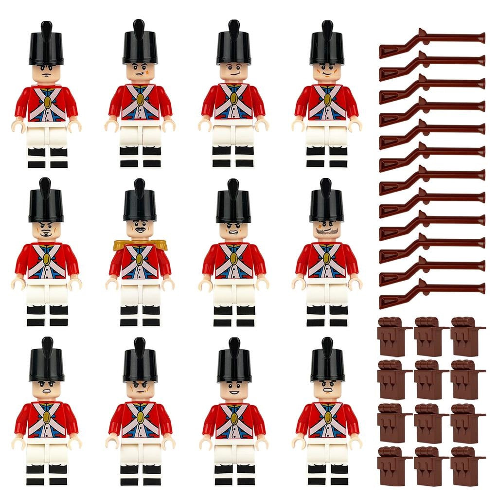 European Napoleonic Wars Soldiers Small Infantry Figure Action Figure Children's Building Blocks UK - 12 Soldiers and accessories in each set.