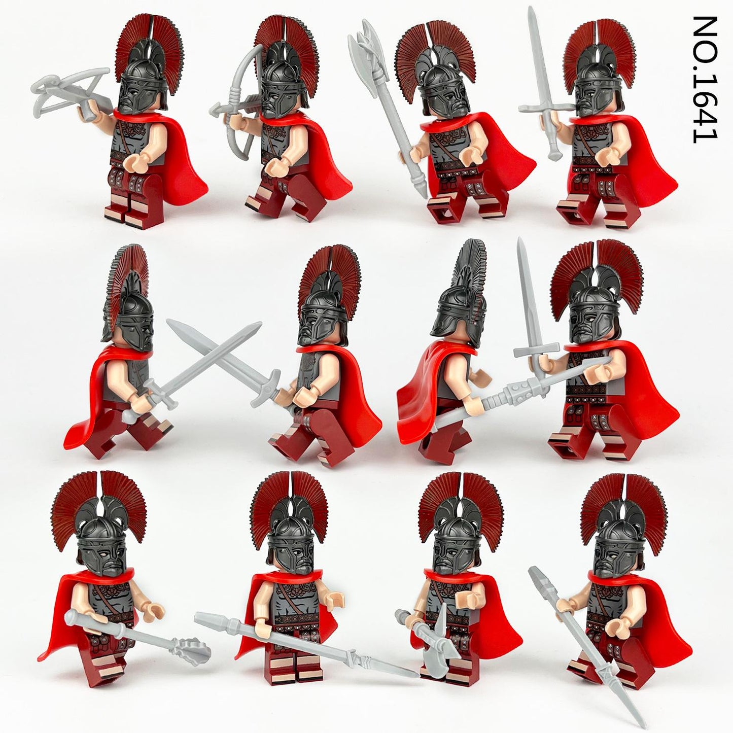 12 Piece Minifigure Roman Soldiers with red cloak Christmas Stocking filler Gift