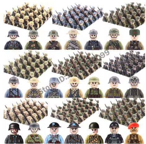 12 x Mini WW2 Soldier Figures Building Blocks Germany UK US Soviet France Chinese Military Army SWAT Bricks Set Kids DIY Gifts 20 sold