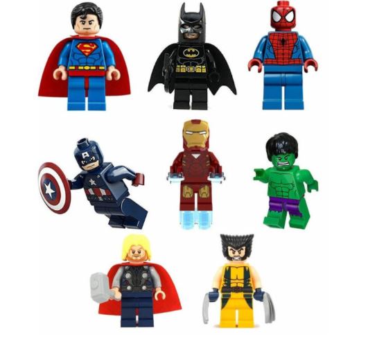 8Pcs Marvel Avengers Super Hero Comic Mini Figures Dc Minifigure Gift Fits