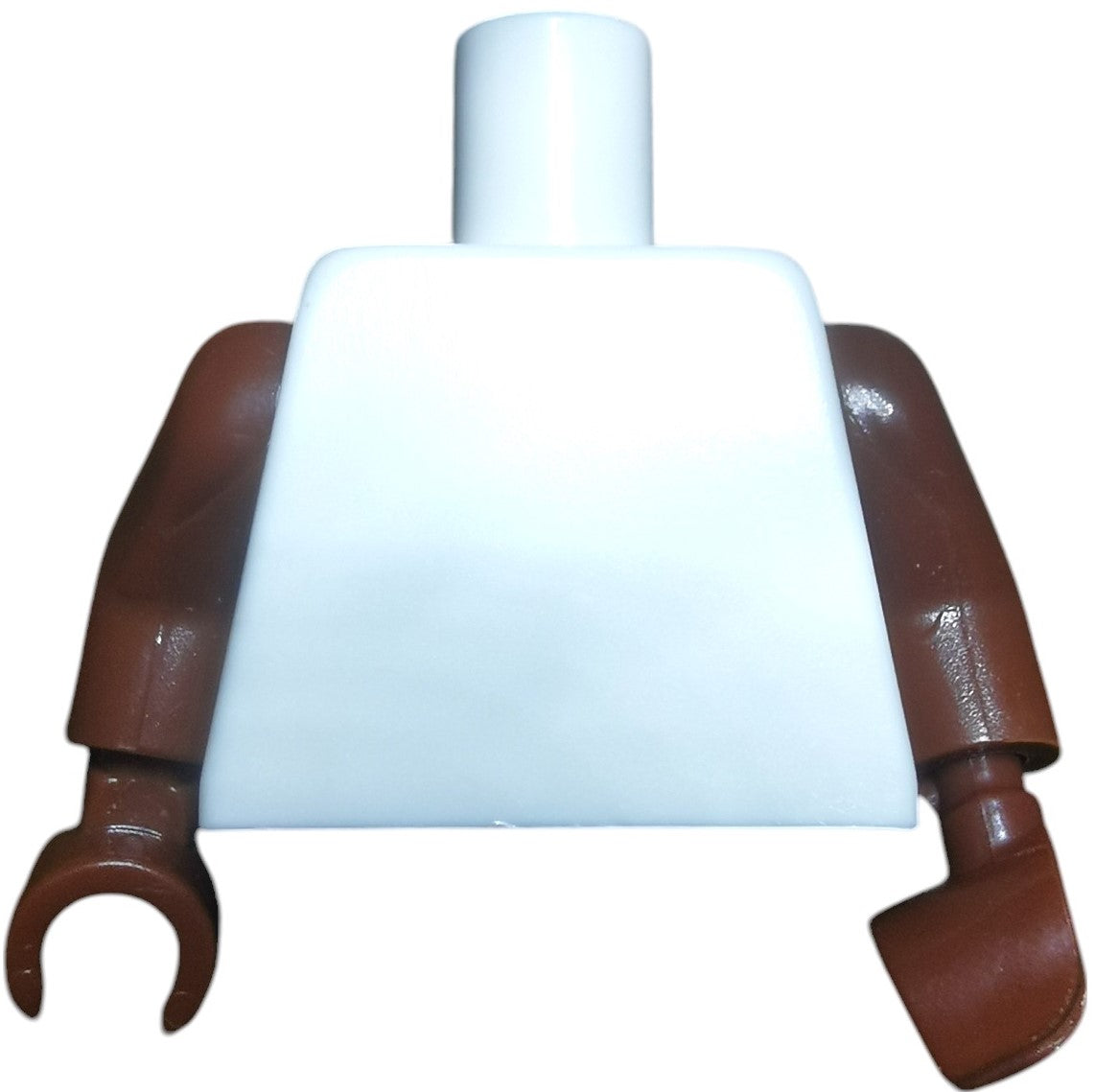 The Minifigure Keyring Torsos feature a white body with brown arms, optimized for interchangeable assembly and isolated on a white background.