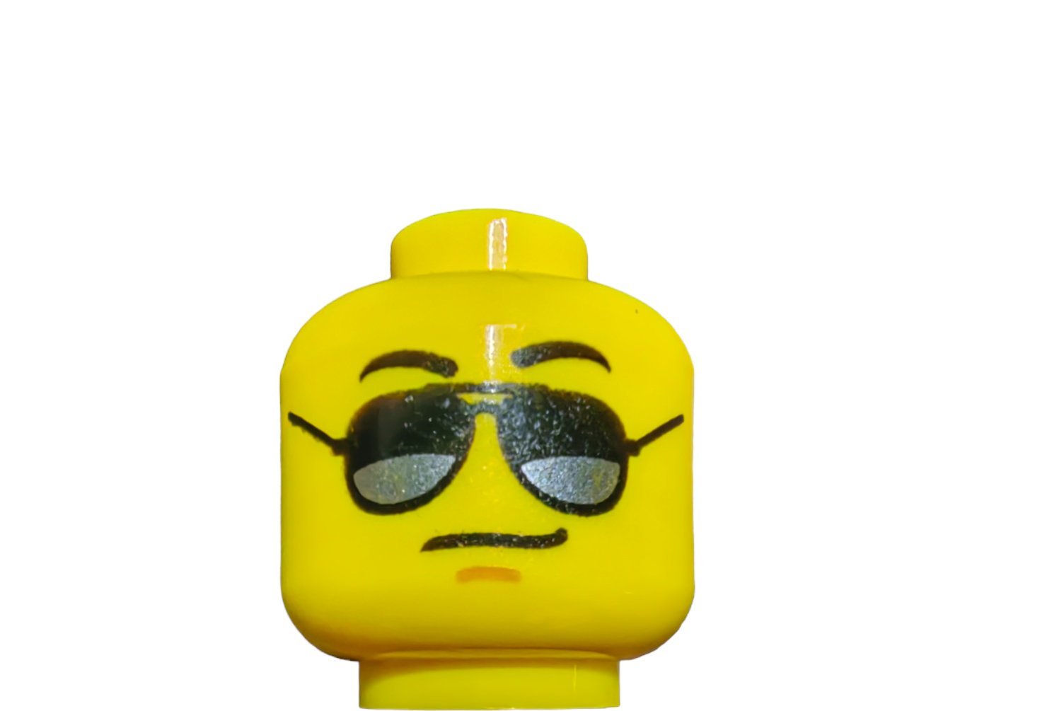 Minifigure Head, Black sunglasses and a smirk – BrickBlocks