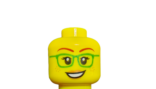 LEGO Head, Dual Sided Female Green Glasses, Smile - UB1034