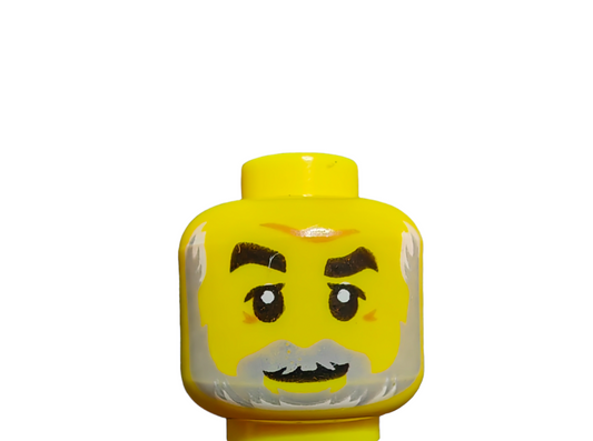 LEGO Head, Grey long beard and side burns. - UB1015