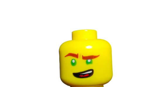 LEGO Head, Dual faced, Green eyes with reddish eye brows. - UB1521