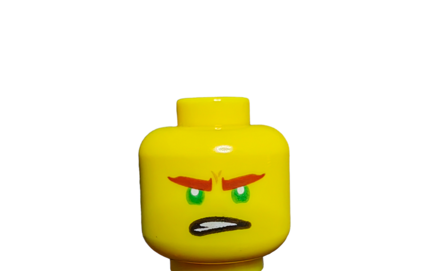 LEGO Head, Dual faced, Green eyes with reddish eye brows. - UB1521