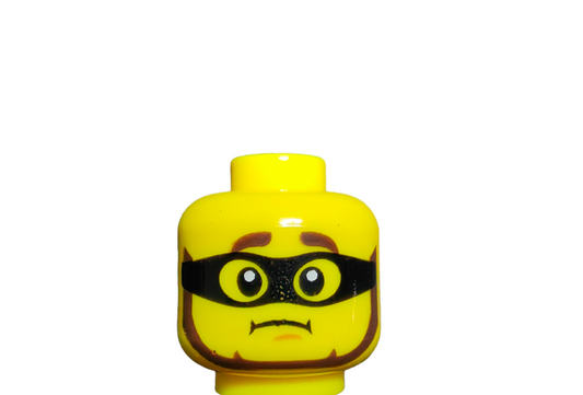 LEGO Head, Reddish Brown Thick Eyebrows and Beard, Black Mask - UB1029