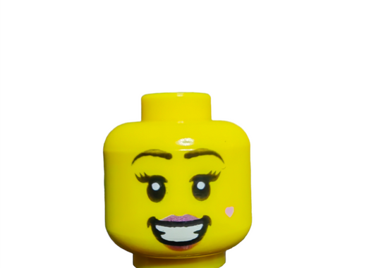LEGO Head, Dual Female head, pink lipstick and eye lashes.  - UB1490