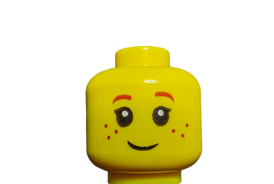 LEGO Head, Dark Red Eyebrows, Freckles Pattern - UB1036