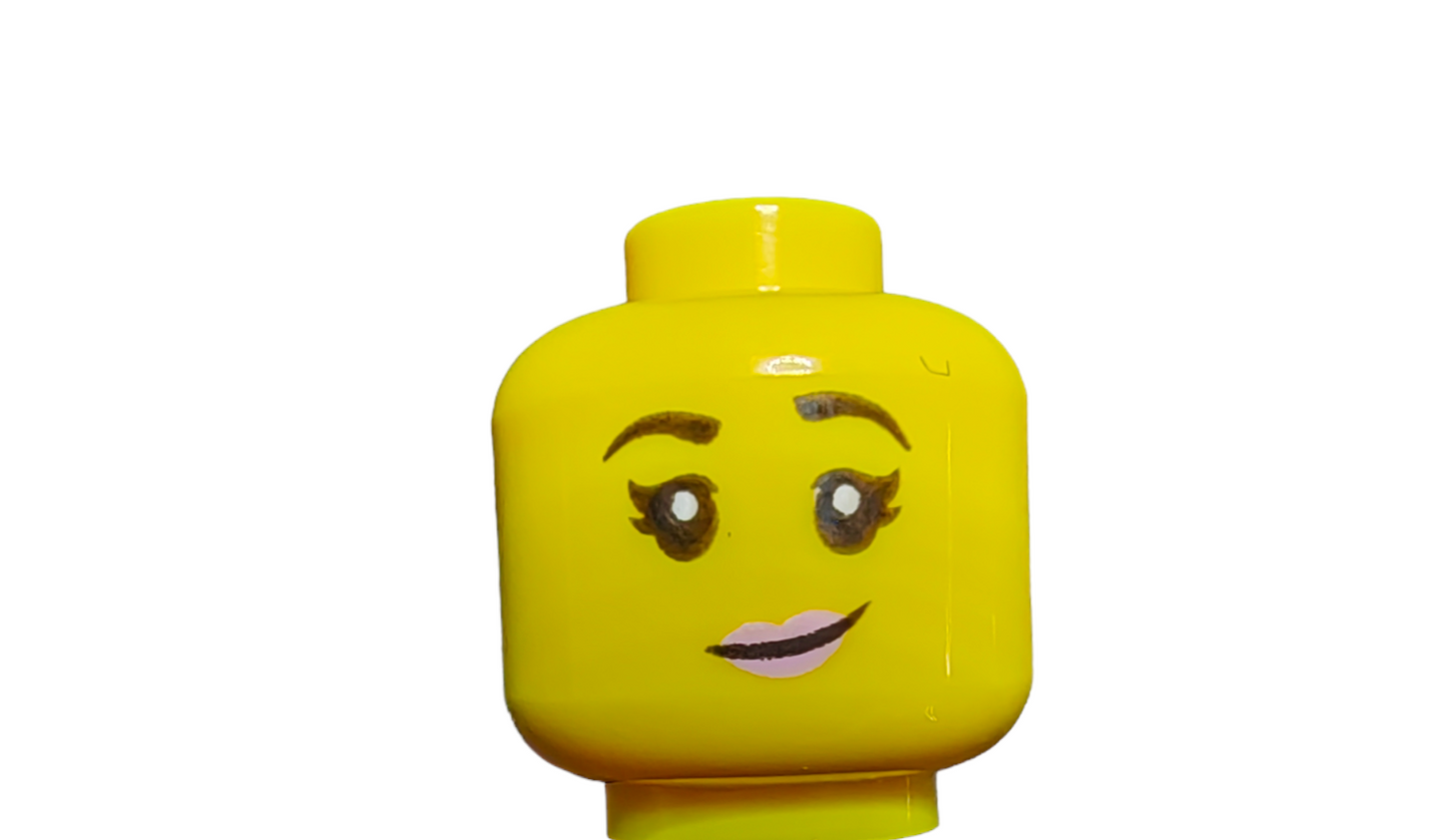 LEGO , Head Dual Sided Female, Black Eyebrows - UB1395