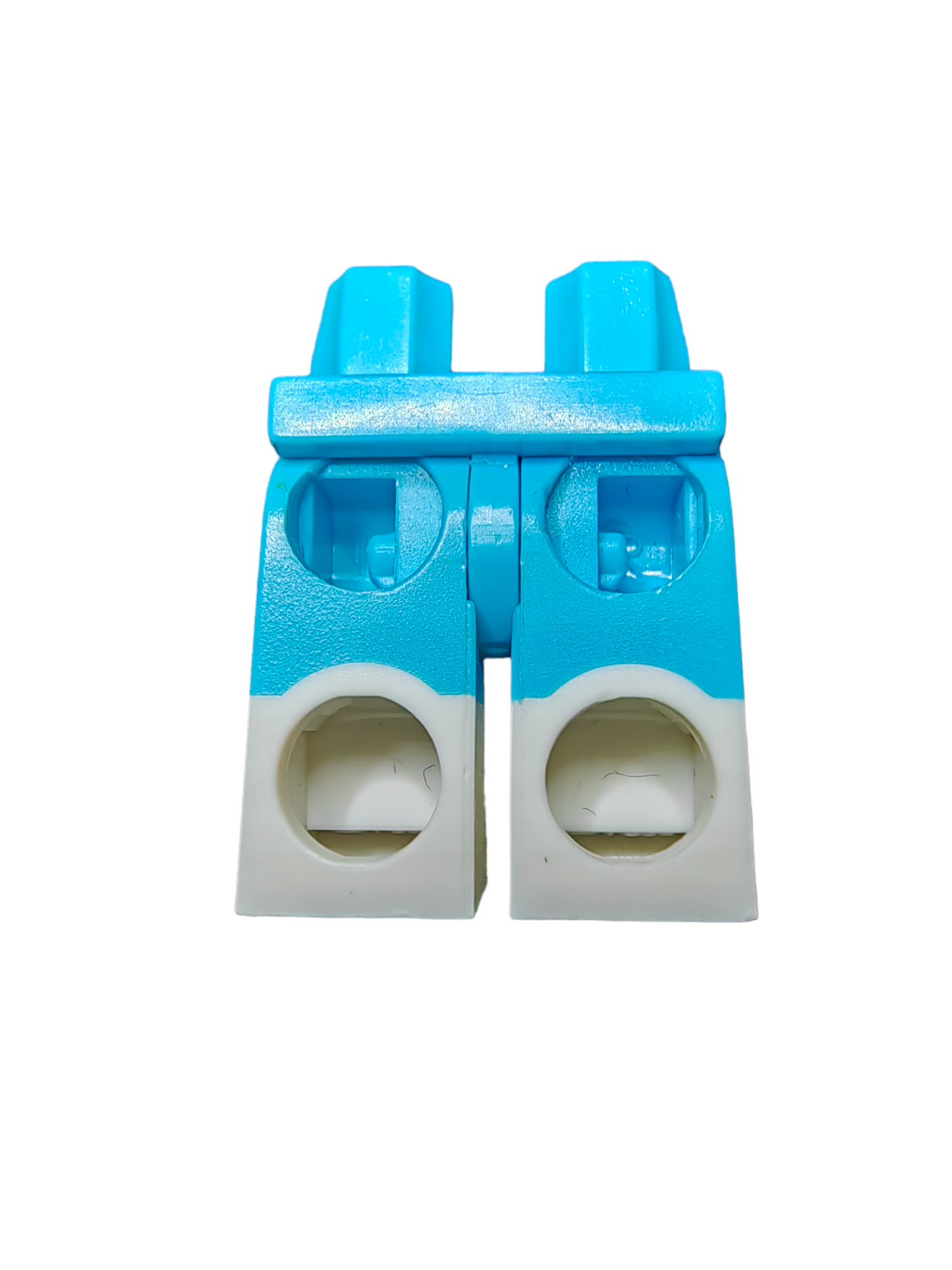 Minifigure Legs,  Blue and White Boots - UB1486