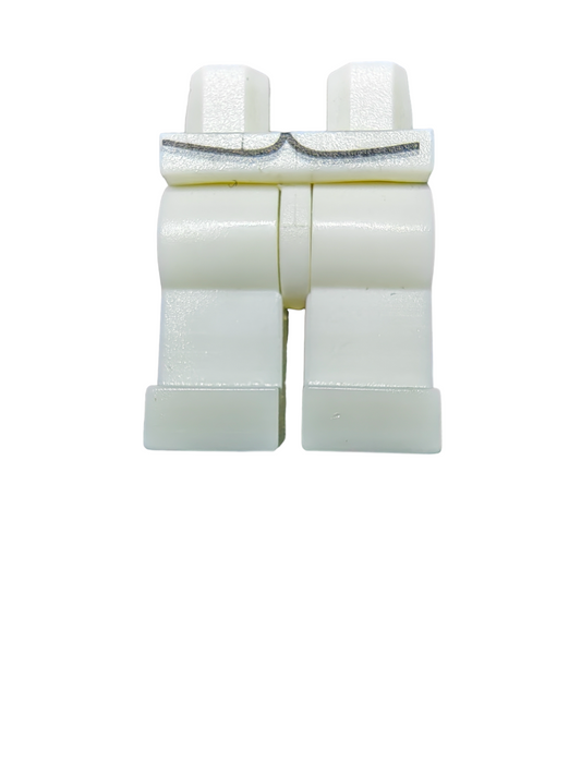 Minifigure Legs,  White with a Black Trim - UB1476