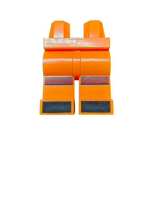 Minifigure Legs, Orange with Black Stripes - UB1429