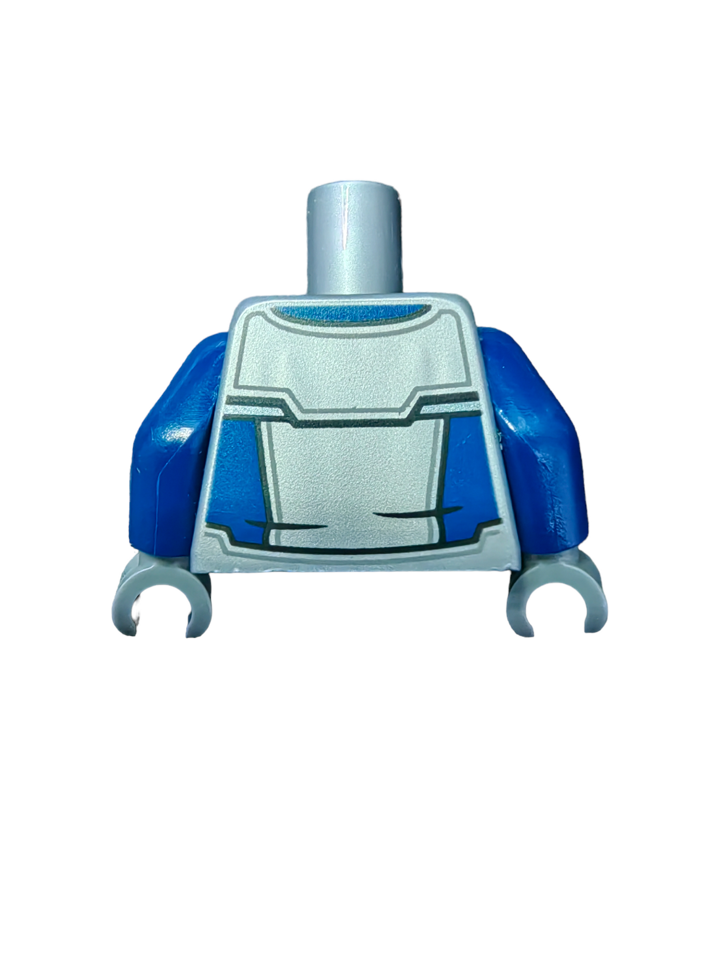 LEGO Torso, Racing Suit, Dark Blue ,Silver And Lime Logo Pattern - UB1456