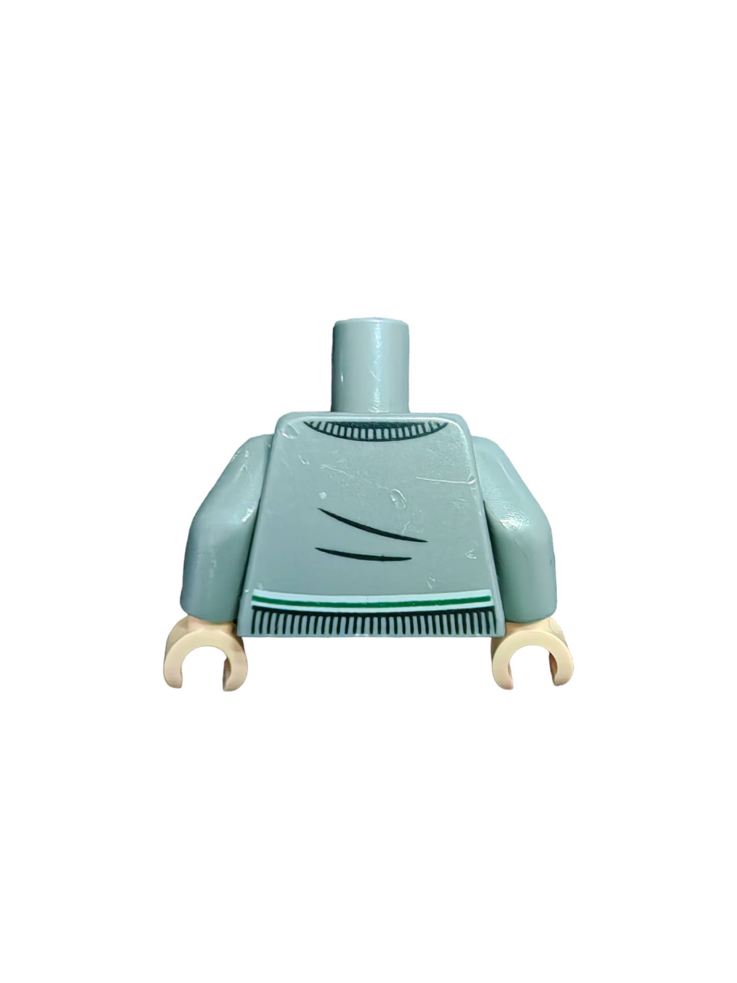 LEGO PRELOVED Minifigure Torso, Harry Potter V-Neck Sweater, Green and White Tie (Slytherin) - UB1449