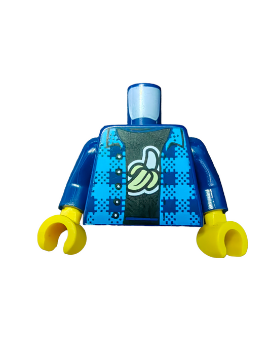 LEGO Torso, Fashionable Black T-Shirt with a Quirky Banana Logo - UB1149