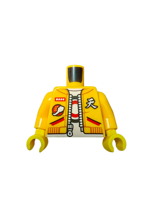 LEGO Torso, Jacket with Zip, White T-Shirt with  Monkey King on Back - UB1128