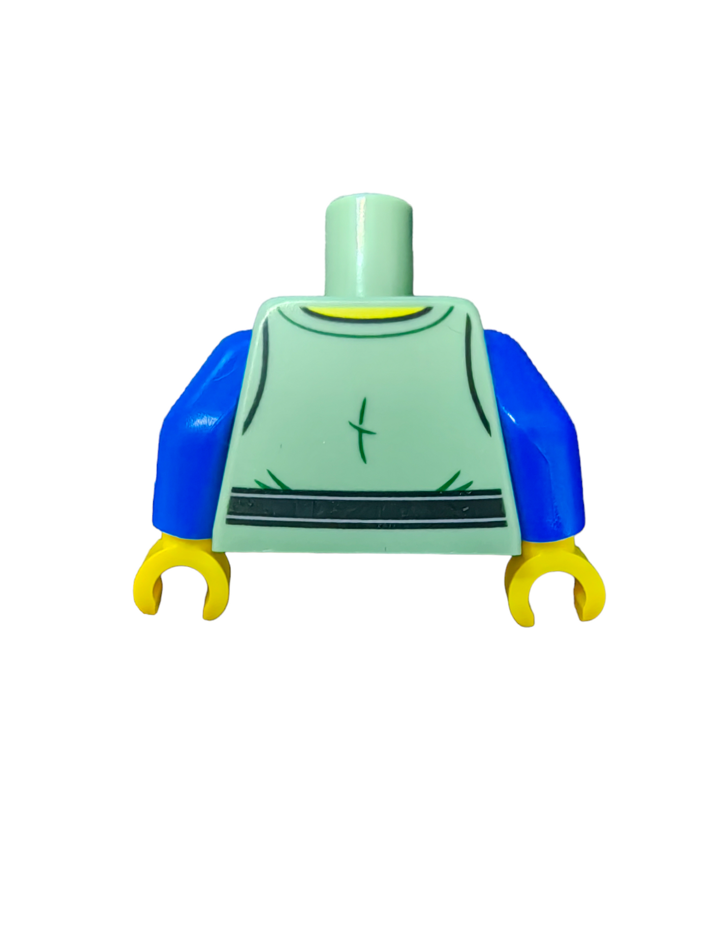 LEGO Torso, Medieval Shirt, With a Black Belt and Silver Belt Buckle, Brown Pouch. - UB1105