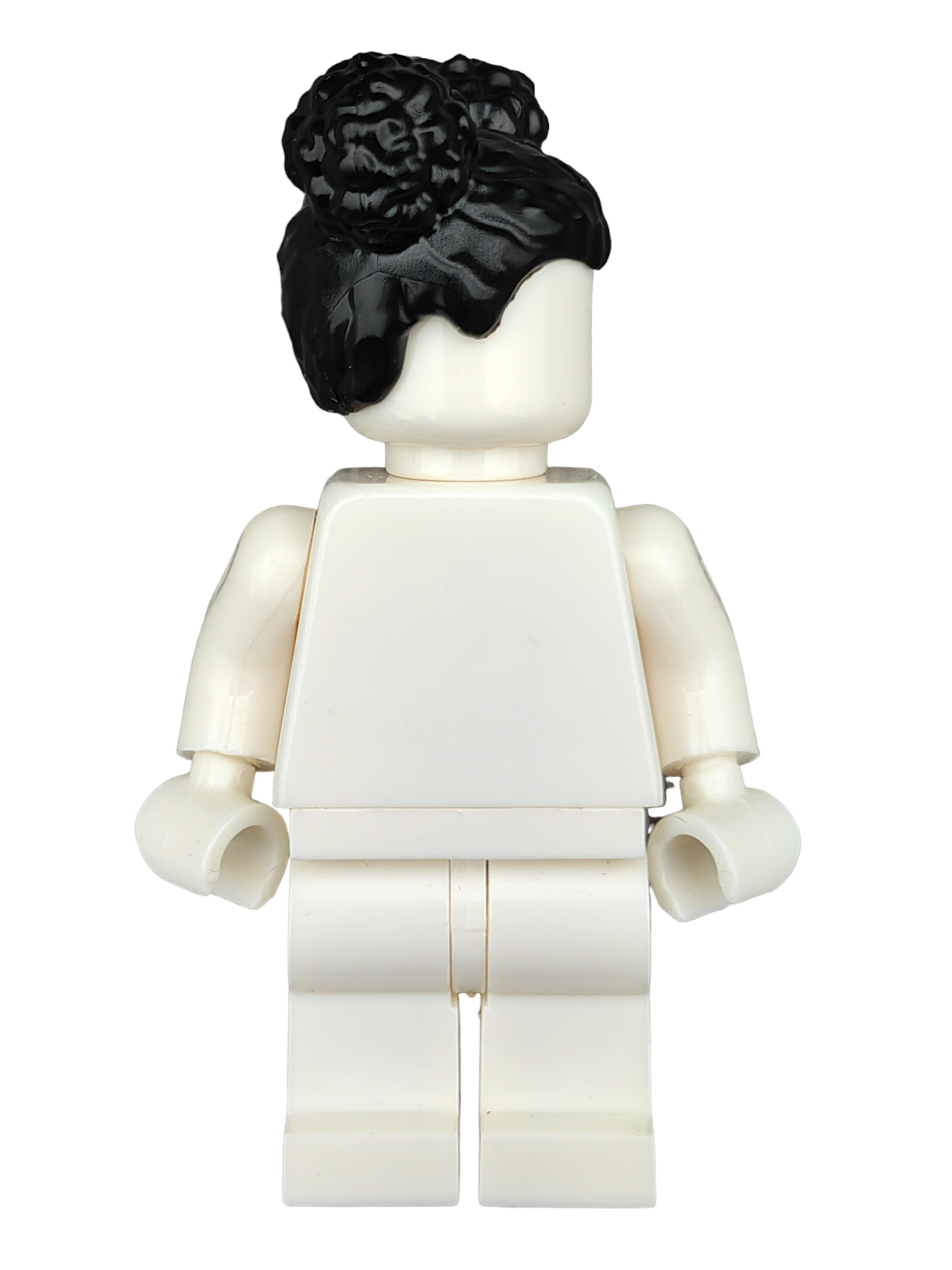 LEGO Wig, Black Hair with a Center Parting and Two Buns on Top - UB1278