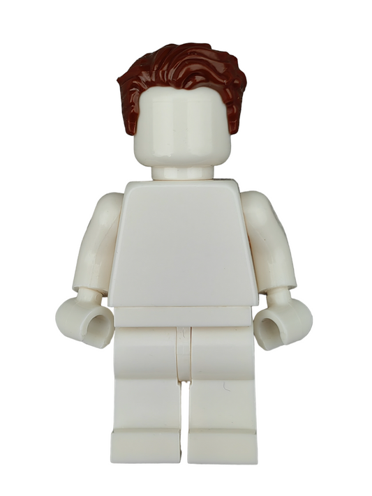 LEGO Wig, Brown Hair Swept Left to the Side with Slight Peak and Short Sideburns - UB1198