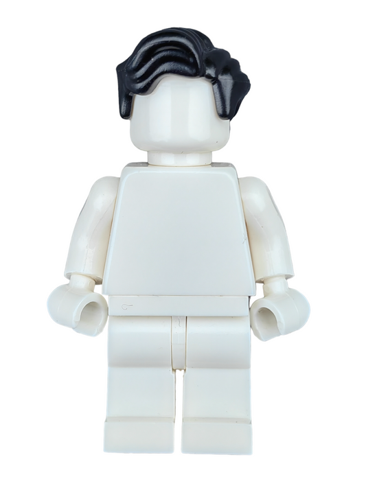 LEGO Wig, Black Hair Swept Left To the side  - UB1195