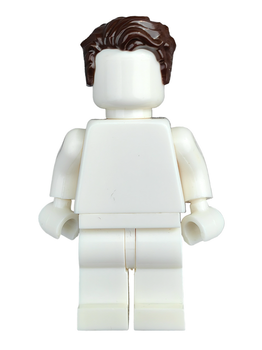 LEGO Wig, Dark Brown Hair Swept Left to the Side with Slight Peak and Short Sideburns - UB1221