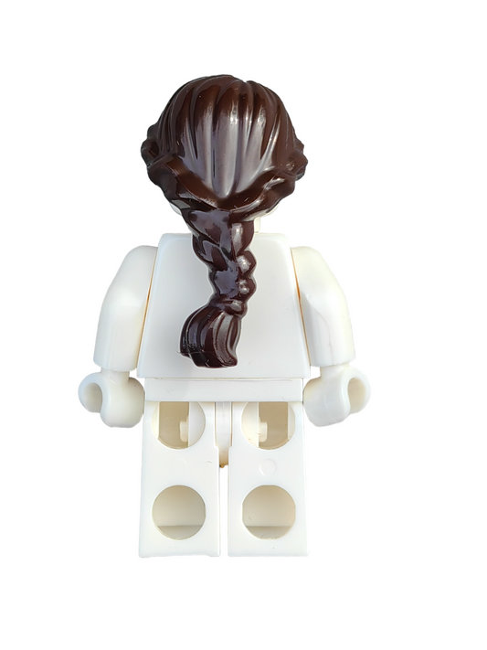 LEGO Wig, Dark Brown Hair Long Ponytail French Braids - UB1231