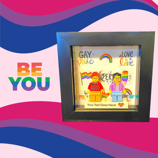 LGBTQIA+ - Create Two Personalised Minifigures in a frame.