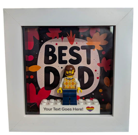 Personalised Fathers Day Framed Gift Set Made With LEGO Parts. Single Figure