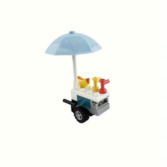 Minifigure Bread Dessert Hot Dog Small Stall Shop, Tree House Street View Stall Scene Small Accessories