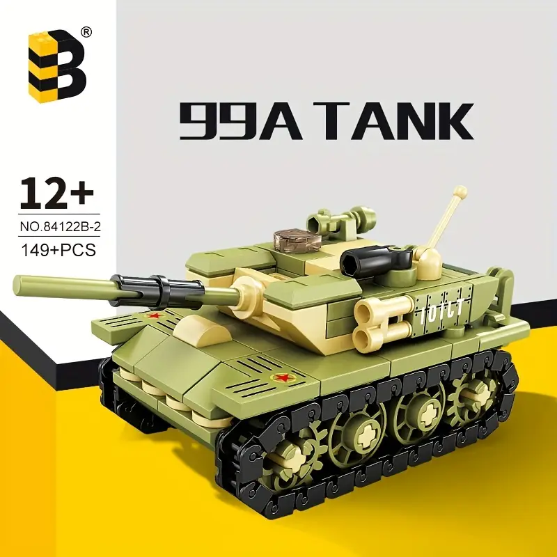 Military Tank Building Blocks Set - Army Green, ABS Construction Toy for Youngsters, Educational Puzzle Game & Decorative Model