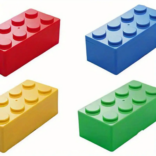 Pack of 4 2x4 Storage Blocks. Red, Yellow, Blue and Green.