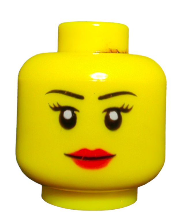 LEGO Head, Female with red lipstick, and eye lashes, UB1488