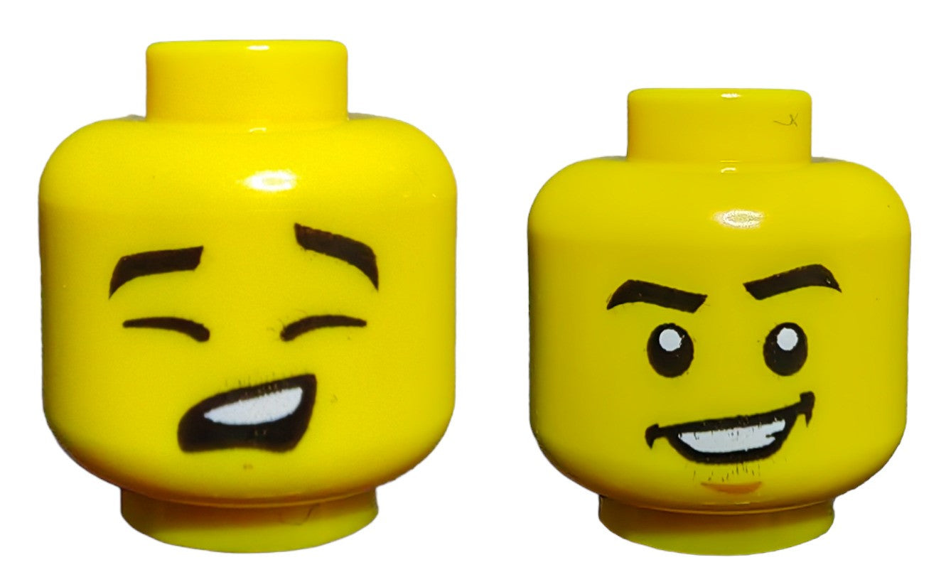 LEGO Head, Dual faced, One side is un happy the other side looks for revenge. - UB1499