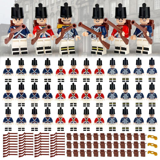 European Napoleonic Wars Soldiers Small Infantry Figure Action Figure Children's Building Blocks UK - 12 Soldiers and accessories in each set.