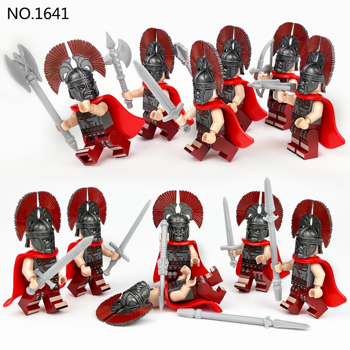 12 Piece Minifigure Roman Soldiers with red cloak Christmas Stocking filler Gift